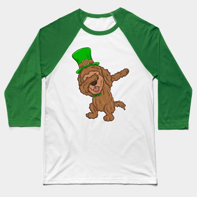 Irish Water Spaniel Dabbing Dog St Patricks Day Baseball T-Shirt by E
